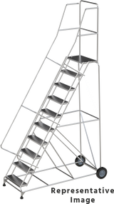 Ballymore Safety Products Aluminum Ladders, CALOSHA, 5 Step, 36 In Wide Base, 14 in Deep Top Step, Ribbed Tread, Setup 