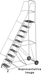 Ballymore Safety Products Aluminum Ladders, CALOSHA, 5 Step, 30 In Wide Base, 14 in Deep Top Step, Serrated Tread, Setup 