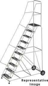 Ballymore Safety Products Aluminum Ladders, CALOSHA, 8 Step, 36 In Wide Base, 14 in Deep Top Step, Serrated Tread, Setup 