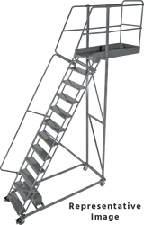 Ballymore Safety Products Cantilevered Ladders, CALOSHA, 14 Step, 40 In Wide Base, 28 in Overhang, Perforated Tread 