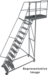 Ballymore Safety Products Cantilevered Ladders, CALOSHA, 15 Step, 40 In Wide Base, 42 in Overhang, Perforated Tread 