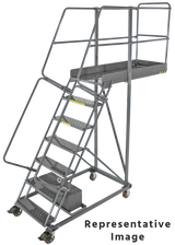 Ballymore Safety Products Cantilevered Ladders, CALOSHA, 6 Step, 32 In Wide Base, 14 in Overhang, Perforated Tread 