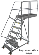 Ballymore Safety Products Cantilevered Ladders, CALOSHA, 6 Step, 32 In Wide Base, 35 in Overhang, Perforated Tread 