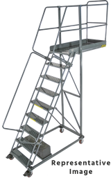 Ballymore Safety Products Cantilevered Ladders, CALOSHA, 9 Step, 32 In Wide Base, 42 in Overhang, Serrated Tread 