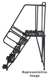 Ballymore Safety Products Tilt & Roll Ladders, CALOSHA, 6 Step, 26 in Wide Base, 21 in Deep Top Step, Serrated Tread 