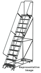 Ballymore Safety Products All Direction Ladders, CALOSHA, All Directional, 12 Step, 32 In Wide Base, 21 in Deep Top Step, Perforated Tread 