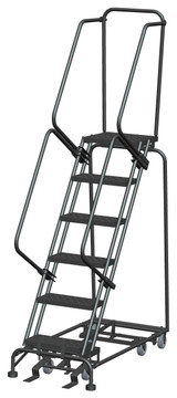 Ballymore Safety Products All Direction Ladders, CALOSHA, All Directional, 6 Step, 24 In Wide Base, 14 in Deep Top Step, Perforated Tread 