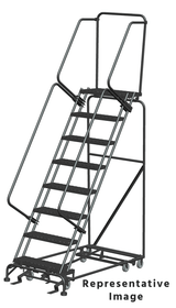 Ballymore Safety Products All Direction Ladders, CALOSHA, All Directional, 8 Step, 24 In Wide Base, 21 in Deep Top Step, Expanded Metal Tread, Setup 