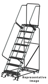 Ballymore Safety Products All Direction Ladders, CALOSHA, All Directional, 8 Step, 24 In Wide Base, 28 in Deep Top Step, Expanded Metal Tread, Setup 