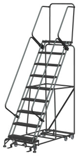 Ballymore Safety Products All Direction Ladders, CALOSHA, All Directional, 9 Step, 32 In Wide Base, 14 in Deep Top Step, Serrated Tread 