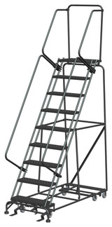 Ballymore Safety Products All Direction Ladders, CALOSHA, All Directional, 9 Step, 32 In Wide Base, 14 in Deep Top Step, Perforated Tread 