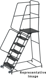 Ballymore Safety Products Tilt & Roll Ladders, CALOSHA, 5 Step, 30 in Wide Base, 21 in Deep Top Step, Serrated Tread, Setup 