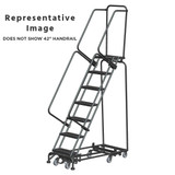 Weight Actuated All Directional Ladders, CALOSHA, Weight Actuated, All Directional, 7 Step, 24 In Wide Base, 14 in Deep Top Step, Abrasive Mat Tread, Setup