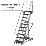 Weight Actuated All Directional Ladders, CALOSHA, Weight Actuated, All Directional, 10 Step, 32 In Wide Base, 14 in Deep Top Step, Expanded Metal Tread, Setup