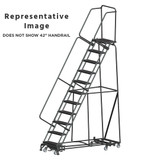 Weight Actuated All Directional Ladders, CALOSHA, Weight Actuated, All Directional, 11 Step, 32 In Wide Base, 14 in Deep Top Step, Abrasive Mat Tread, Setup