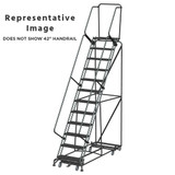 Weight Actuated All Directional Ladders, CALOSHA, Weight Actuated, All Directional, 12 Step, 32 In Wide Base, 14 in Deep Top Step, Perforated Tread