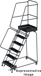 Ballymore Safety Products M2000 Series Ladders, CALOSHA, 6 Step, 24 In Wide Base, 21 in Deep Top Step, Perforated Tread, Setup 