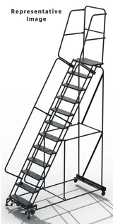 Ballymore Safety Products M2000 Series Ladders, CALOSHA, 14 Step, 40 In Wide Base, 28 in Deep Top Step, Perforated Tread 