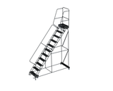 Ballymore Safety Products 50 Degree Slope Walk Down Ladders, CALOSHA, 50° Incline, 11 Step, 32 In Wide Base, 21 in Deep Top Step, Serrated Tread 
