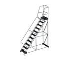 Ballymore Safety Products 50 Degree Slope Walk Down Ladders, CALOSHA, 50° Incline, 11 Step, 32 In Wide Base, 14 in Deep Top Step, Perforated Tread 