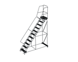 Ballymore Safety Products 50 Degree Slope Walk Down Ladders, CALOSHA, 50° Incline, 11 Step, 32 In Wide Base, 14 in Deep Top Step, Perforated Tread 
