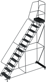 Ballymore Safety Products 50 Degree Slope Walk Down Ladders, CALOSHA, 50° Incline, 12 Step, 32 In Wide Base, 14 in Deep Top Step, Serrated Tread 