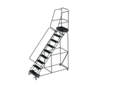 Ballymore Safety Products 50 Degree Slope Walk Down Ladders, CALOSHA, 50° Incline, 9 Step, 32 In Wide Base, 14 in Deep Top Step, Perforated Tread 