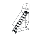 Ballymore Safety Products 50 Degree Slope Walk Down Ladders, CALOSHA, 50° Incline, 9 Step, 32 In Wide Base, 14 in Deep Top Step, Perforated Tread 