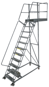 Ballymore Safety Products Cantilevered Ladders, 11 Step, 32 In Wide Base, 14 in Overhang, Serrated Tread 