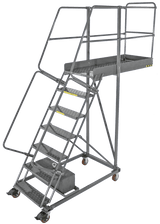 Ballymore Safety Products Cantilevered Ladders, 6 Step, 32 In Wide Base, 35 in Overhang, Perforated Tread 