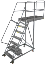 Ballymore Safety Products Cantilevered Ladders, 7 Step, 32 In Wide Base, 14 in Overhang, Serrated Tread 