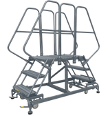 Ballymore Safety Products Double Entry Work Platforms with Handrails, 3 Step, 33 In Wide Base, 72 in Platform Depth, Serrated Tread 