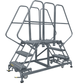 Ballymore Safety Products Double Entry Work Platforms with Handrails, 3 Step, 33 In Wide Base, 72 in Platform Depth, Serrated Tread 