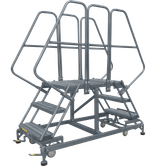 Ballymore Safety Products Double Entry Work Platforms with Handrails, 3 Step, 38 In Wide Base, 48 in Platform Depth, Serrated Tread 