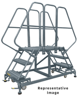 Ballymore Safety Products Double Entry Work Platforms with Handrails, 4 Step, 33 In Wide Base, 48 in Platform Depth, Serrated Tread 
