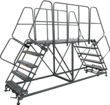Ballymore Safety Products Double Entry Work Platforms with Handrails, 5 Step, 38 In Wide Base, 60 in Platform Depth, Serrated Tread 