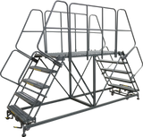 Ballymore Safety Products Double Entry Work Platforms with Handrails, 6 Step, 38 In Wide Base, 36 in Platform Depth, Serrated Tread 
