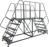Ballymore Safety Products Double Entry Work Platforms with Handrails, 6 Step, 38 In Wide Base, 72 in Platform Depth, Serrated Tread 