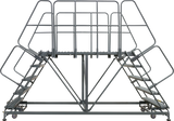 Ballymore Safety Products Double Entry Work Platforms with Handrails, 7 Step, 33 In Wide Base, 72 in Platform Depth, Serrated Tread 