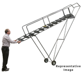 Ballymore Safety Products Fold-N-Store Ladders, 10 Step, 30 In Wide Base, 14 Deep Top Step, Expanded Metal Tread 