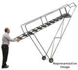 Ballymore Safety Products Fold-N-Store Ladders, 10 Step, 30 In Wide Base, 14 Deep Top Step, Expanded Metal Tread, Setup 