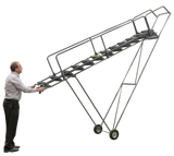 Ballymore Safety Products Fold-N-Store Ladders, 11 Step, 30 In Wide Base, 14 Deep Top Step, Perforated Tread 