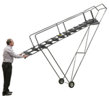 Ballymore Safety Products Fold-N-Store Ladders, 11 Step, 30 In Wide Base, 14 Deep Top Step, Expanded Metal Tread 