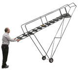 Ballymore Safety Products Fold-N-Store Ladders, 11 Step, 30 In Wide Base, 14 Deep Top Step, Expanded Metal Tread, Setup 
