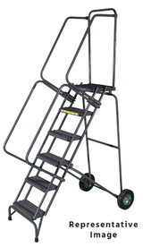 Ballymore Safety Products Fold-N-Store Ladders, 5 Step, 30 In Wide Base, 14 Deep Top Step, Expanded Metal Tread 