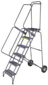 Ballymore Safety Products Fold-N-Store Ladders, 6 Step, 30 In Wide Base, 14 Deep Top Step, Serrated Tread 