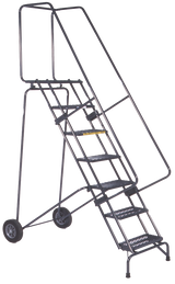 Ballymore Safety Products Fold-N-Store Ladders, 7 Step, 30 In Wide Base, 14 Deep Top Step, Expanded Metal Tread 