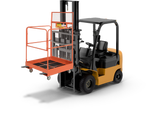 Ballymore Safety Products Ballymore Forklift Work Platform: 40 in Base Lg, 48 in Base Wd, 66 in Overall Ht, 4 Guard Rails SETUP 