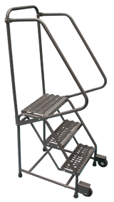 Ballymore Safety Products Tilt & Roll Ladders, 4 Step, 20 in Wide Base, 10 in Deep Top Step, Expanded Metal Tread, Setup 