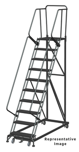 Ballymore Safety Products Heavy Duty 10 Step, 50 Degree Slope Ladder, 28 Deep Top Step, G 